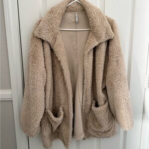 Z Supply Plush Beige Teddy Jacket